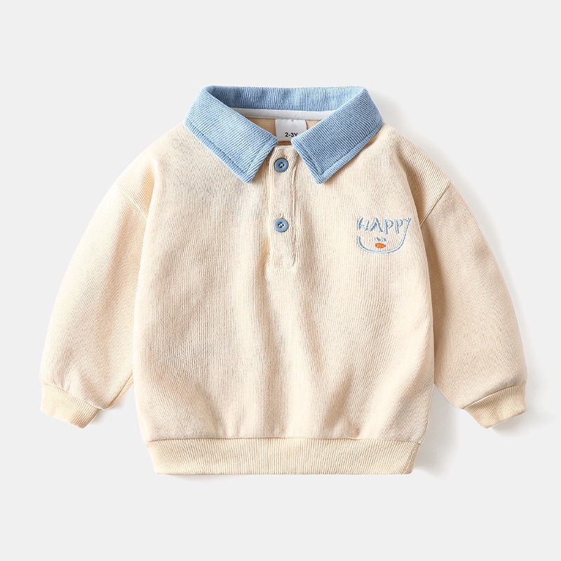 Áo Thun Polo Tay Dài Bằng Vải Cotton Thời Trang Mùa Thu 2022 Mới Dành Cho Bé Trai