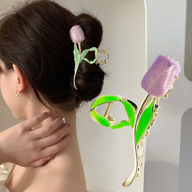 Kẹp Tóc Hình Hoa Tulip/ Cá Mập Độc Đáo Thời Trang Cho Nữ