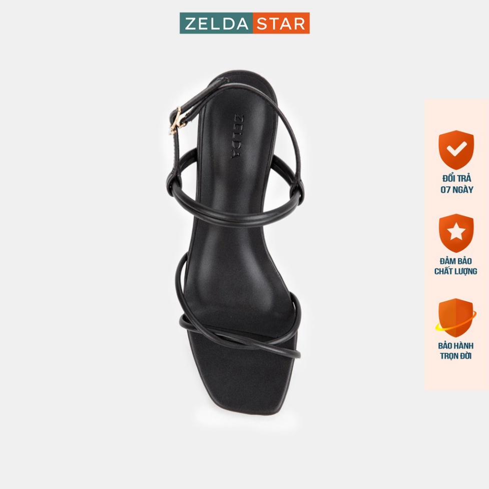 Giày Sandal Zelda Star cao gót vuông 5cm quai ngang mảnh - SN009820