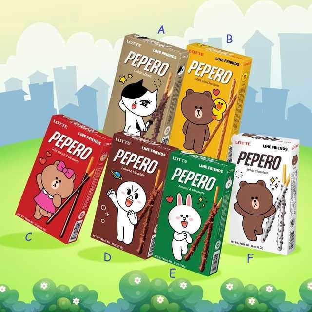 [6 Vị] Bánh Que Phủ Socola Lotte Pepero Hộp 47gr - Hàn Quốc