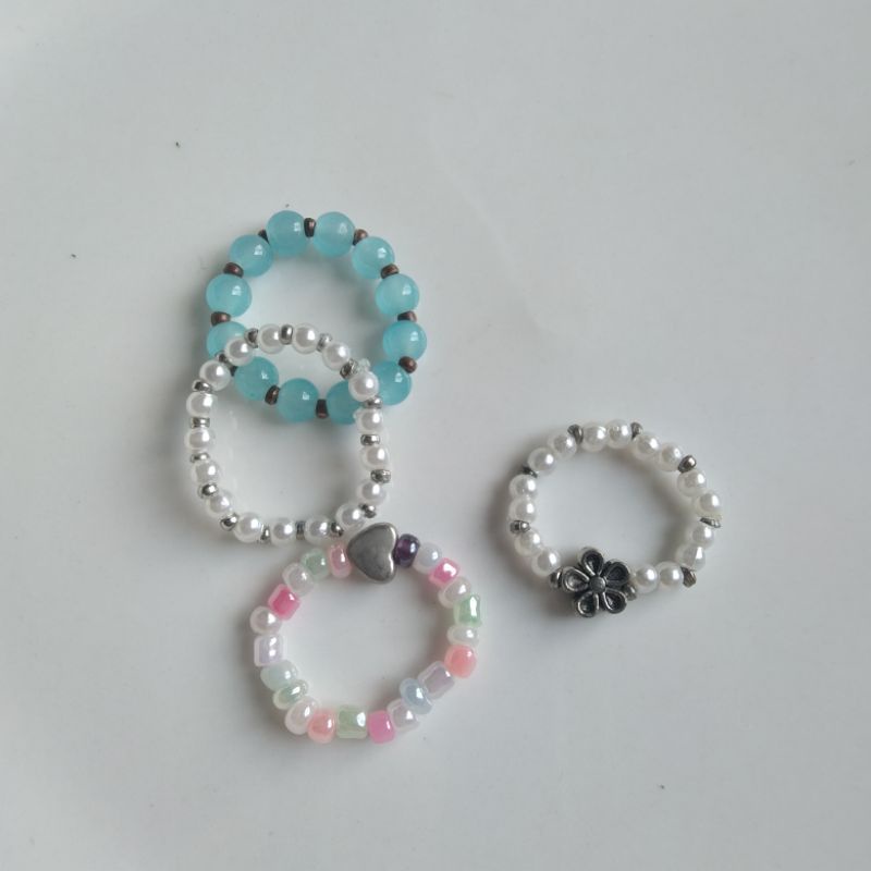 Nhẫn hạt cườm handmade nhiều loại siêu xinh:33