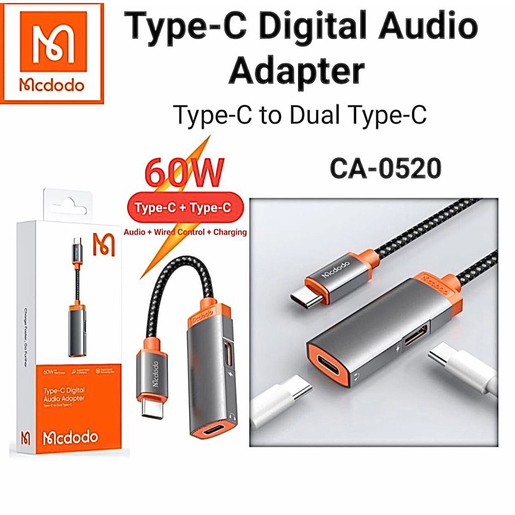 MCDODO Cục sạc chuyển đổi CA-0520 sang DUAL TYPE C 60W/3A