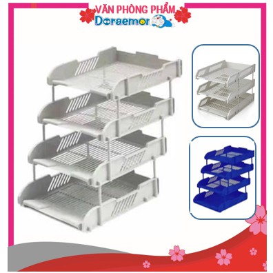File đựng tài liệu 3 tầng ngang - khay đựng tài liệu 3 ngăn, 4 ngăn ngang hàng chính Eras hàng chắc chắn, dày dặn