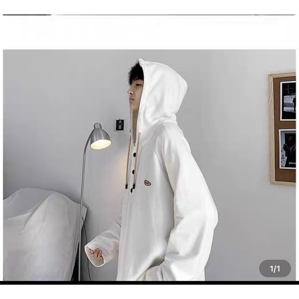 ÁO KHOÁC HOODIE CHUI ĐẦU CỔ TRỤ PHỐI NÚT CÁ TÍNH SÀNH ĐIỆU MẪU HOT MỚI NHẤT CỦA NĂM SWM