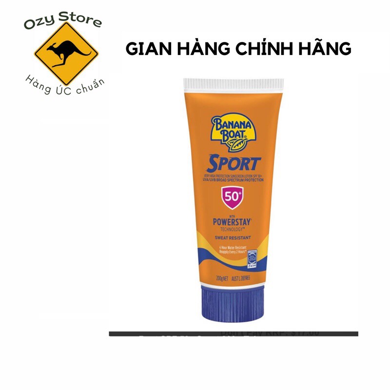 [ Úc] Kem chống nắng BANANA BOAT SPORT SUNCREAM 50+SPF 200g