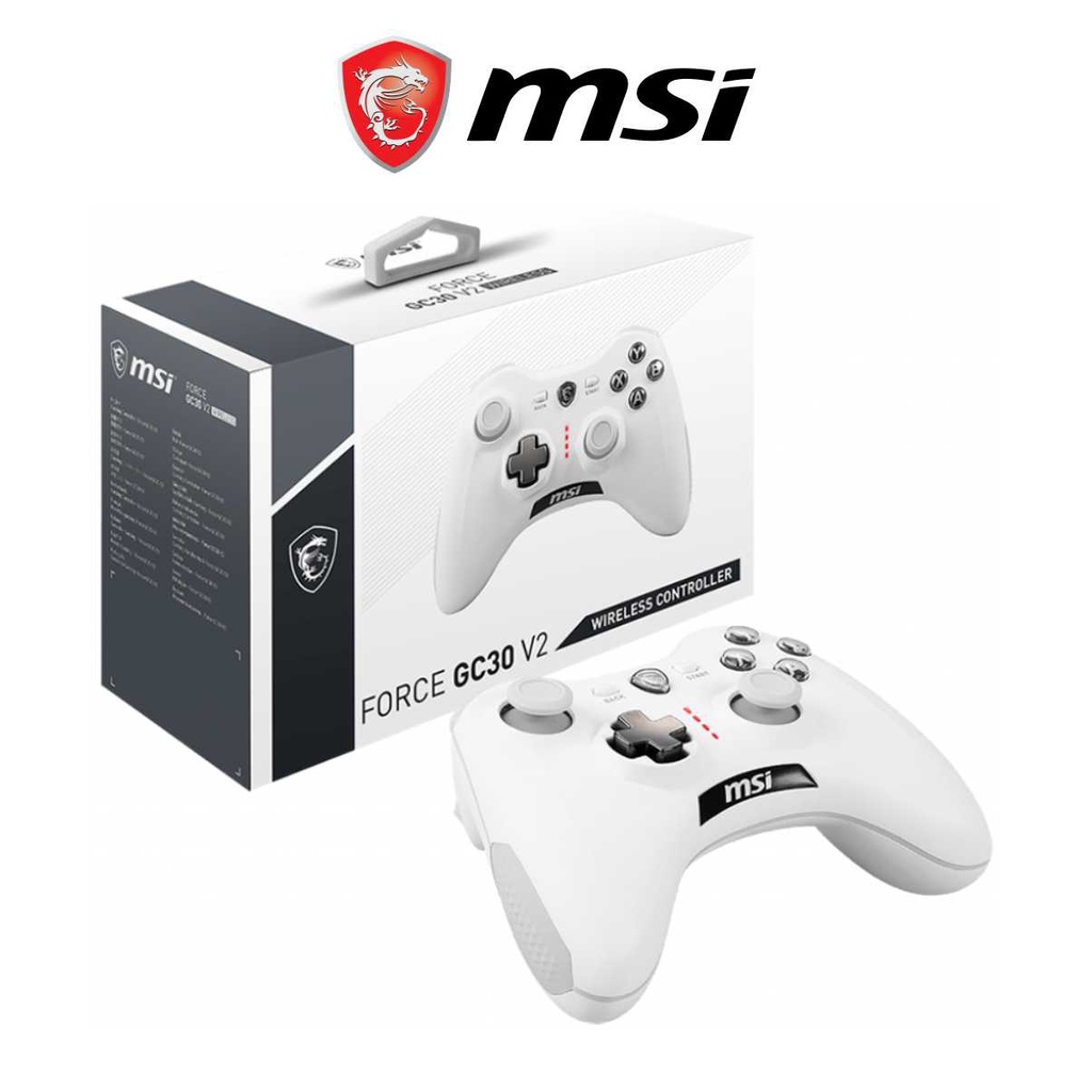 Tay Cầm Chơi Game Không Dây MSI Force GC30 V2 Dây Dài 2M, Tương Thích PS4, PC Laptop Windows, Điện Thoại Máy Tính Bảng