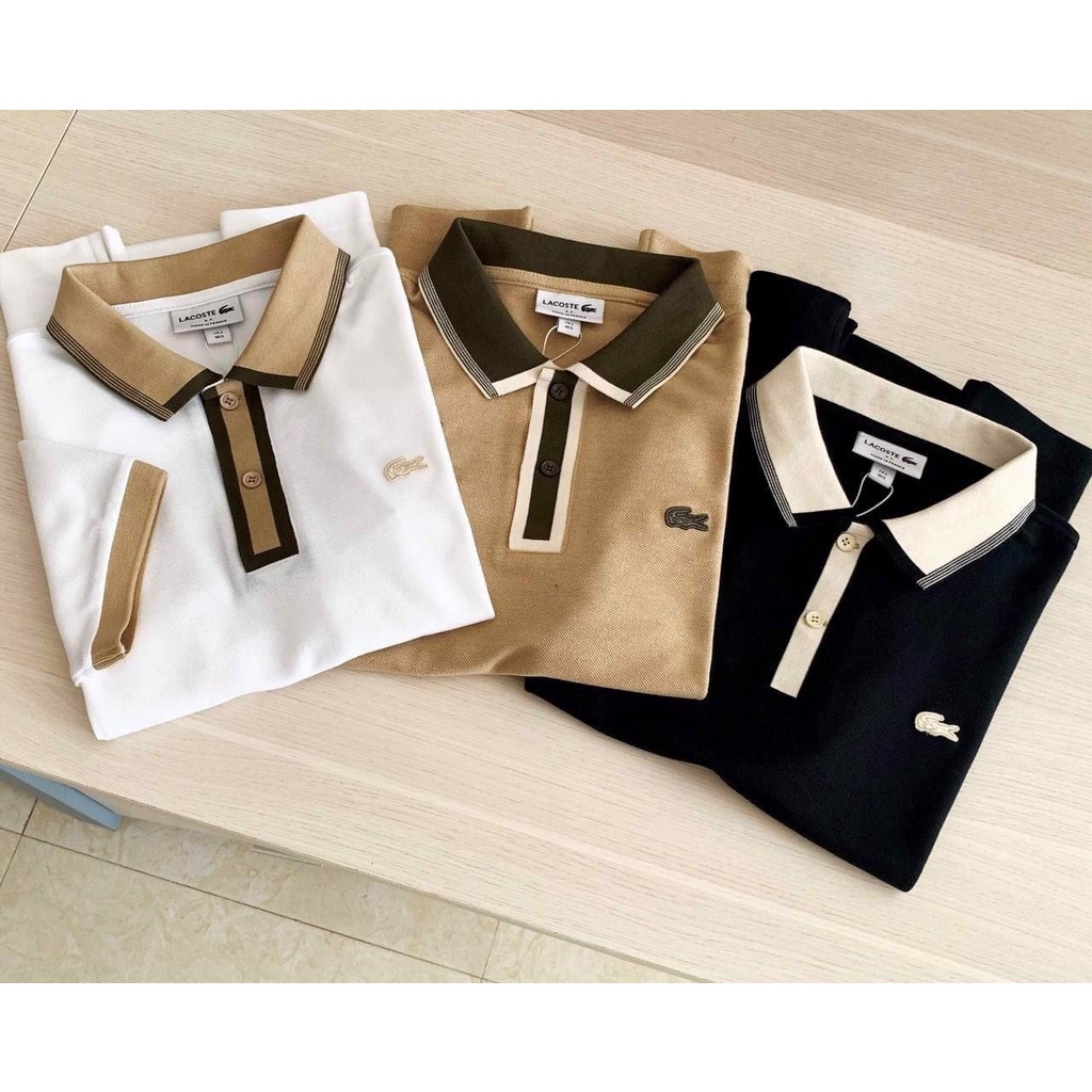 Áo Thun Nam Polo Lacoste Phối Cổ France hàng xuất khẩu vnxk cực xịn - vải rũ mềm mại cao cấp dáng dài nhẹ mát