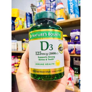 Viên uống bổ sung Vitamin D3 125mcg (5000 IU) Nature's Bounty