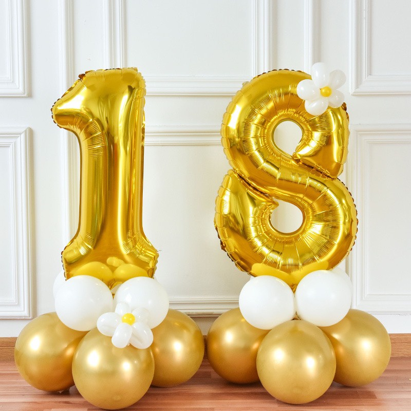 Set Bóng Trang Trí Sinh Nhật Tự Trang Trí MS781 Chọn Màu Bạc/ Vàng Mẫu Hót Nhất 2021