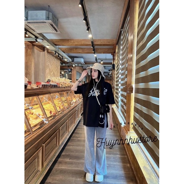 Set Bộ Áo Phông My Body BOYOURS Xẻ Tà Loe Sọc Caro Gân