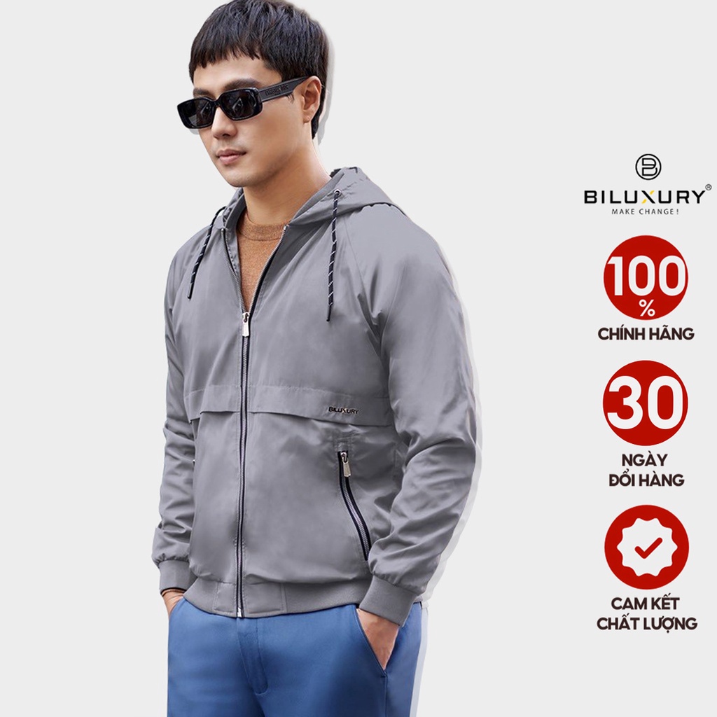 Áo khoác nam Biluxury chất liệu gió 2 lớp 100% polyester cao cấp không co rút nhăn nhàu 5AG2T004