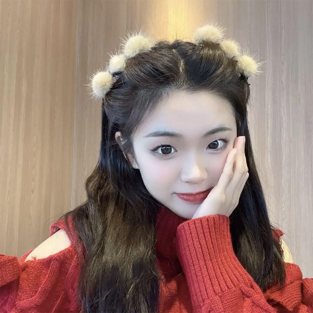 Kẹp Tóc Đính Bóng Lông Dễ Thương VANES1