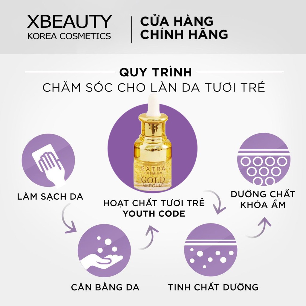 Serum dưỡng trắng da ngừa nám XBeauty Gold Snail Ampoule Hàn Quốc (20ml/25ml). Serum Ốc Sên Perfect skin care