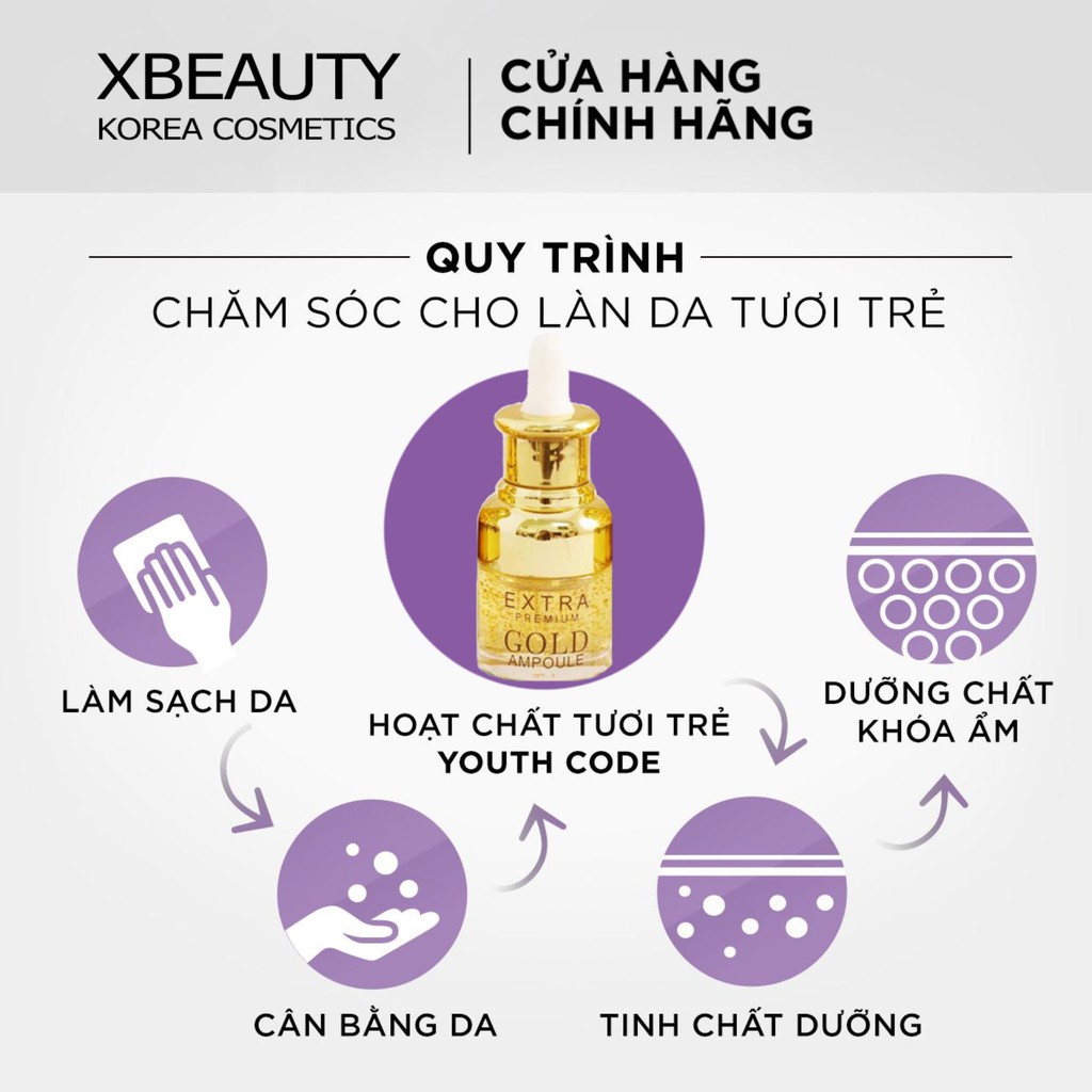 Serum dưỡng trắng da ngừa nám XBeauty Gold Snail Ampoule Hàn Quốc (20ml/25ml). Serum Ốc Sên Perfect skin care