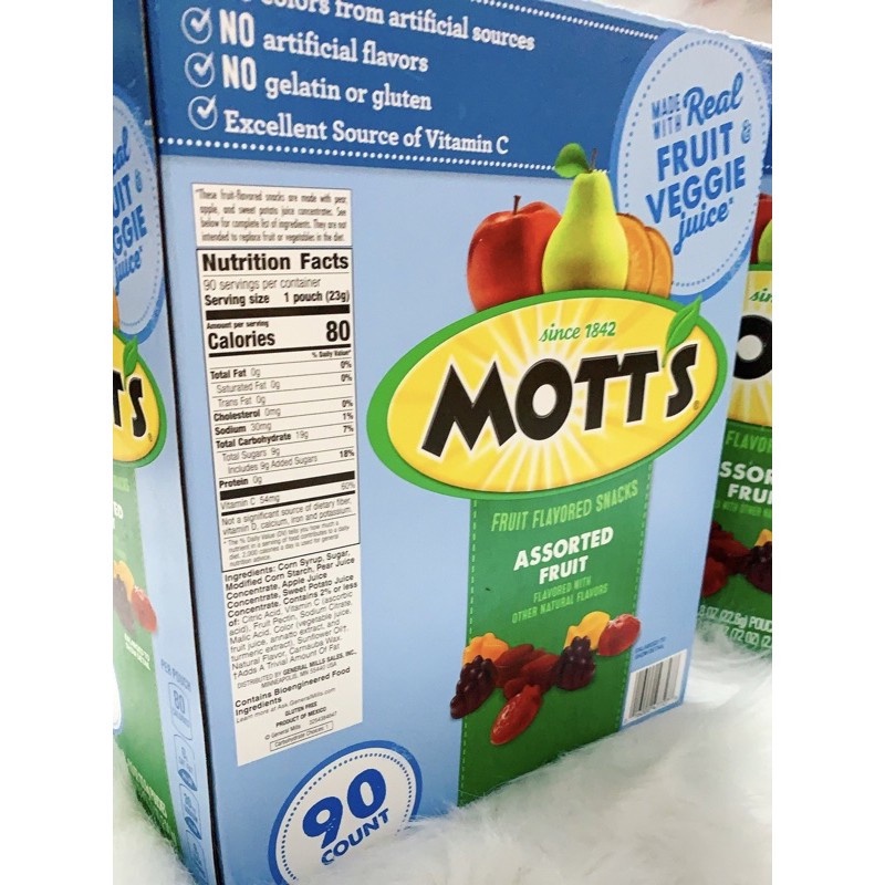 KẸO DẺO TRÁI CÂY MOTT'S MỸ 90 GÓI 2.04 KG