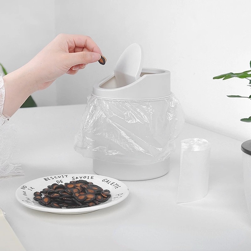 Thùng Rác Nhựa PP Cỡ Nhỏ Có Nắp Đậy Để Bàn Tiện Dụng Cho Gia Đình