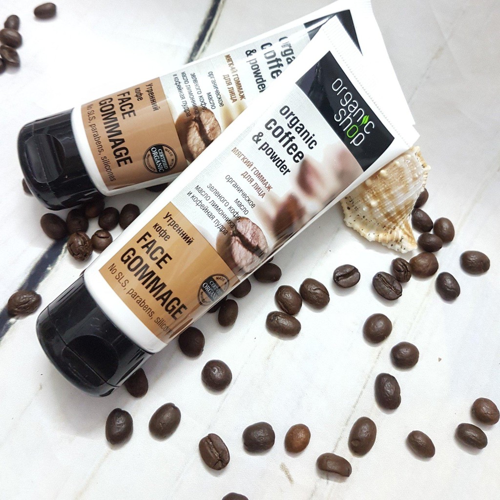 Tuýp tẩy da chết cafe Organic Shop của Nga 75g