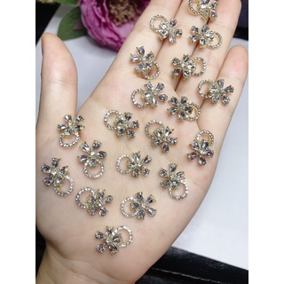 Charm nail, Cham hoa cao cấp, Phụ kiện đính móng, trang trí móng, 2 màu trắng và vàng