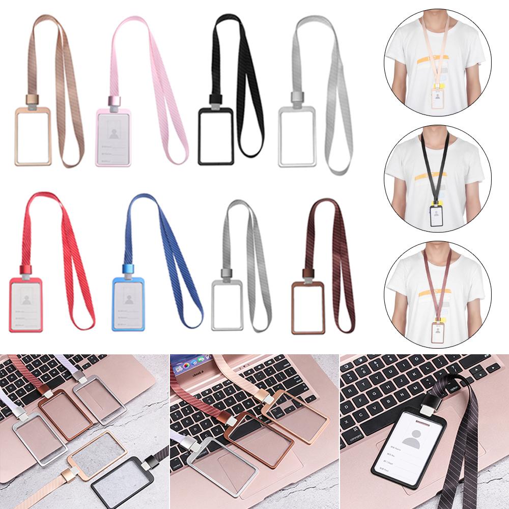 Hộp Đựng Thẻ ID Bằng Hợp Kim Nhôm Chống Nước Kèm Dây Đeo Cho Trường Học / Văn Phòng