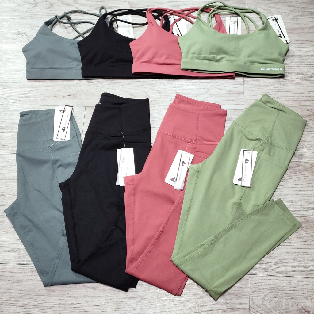 Đồ tập gym yoga nữ naqi thun lì mịn cao cấp áo bra kèm mút quần dài gen bụng nâng mông cao cấp Bin Sports BD149