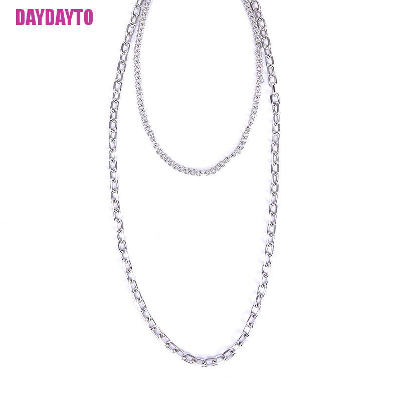 Dây Xích Đeo Thắt Lưng Hai Lớp Bằng Kim Loại Phong Cách Punk Rock