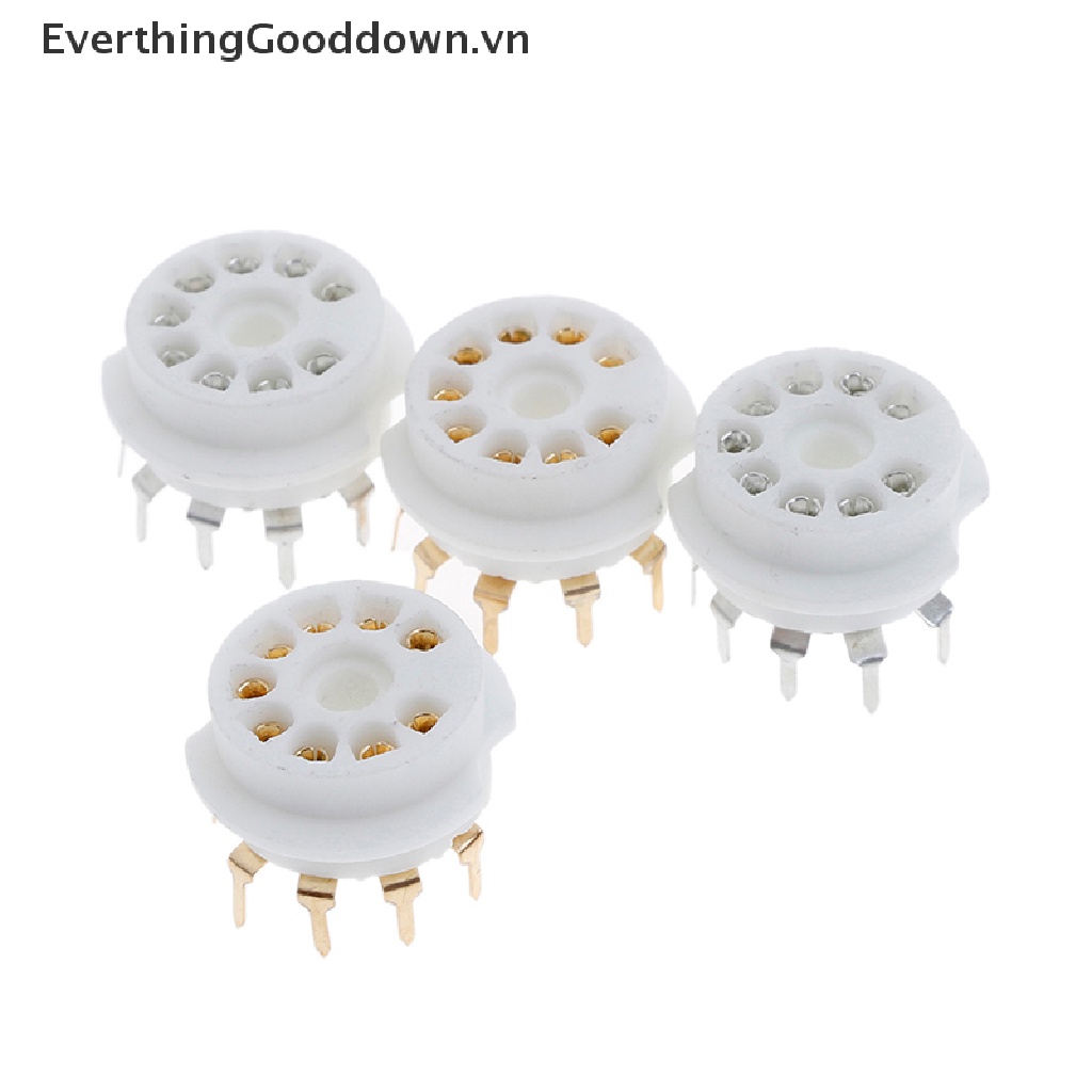 Everthinggooddown 1 Cái Van Ổ Cắm Bằng Gốm Mạ Vàng 9pin Cb Cho 12AX7 12AU7 ECC83