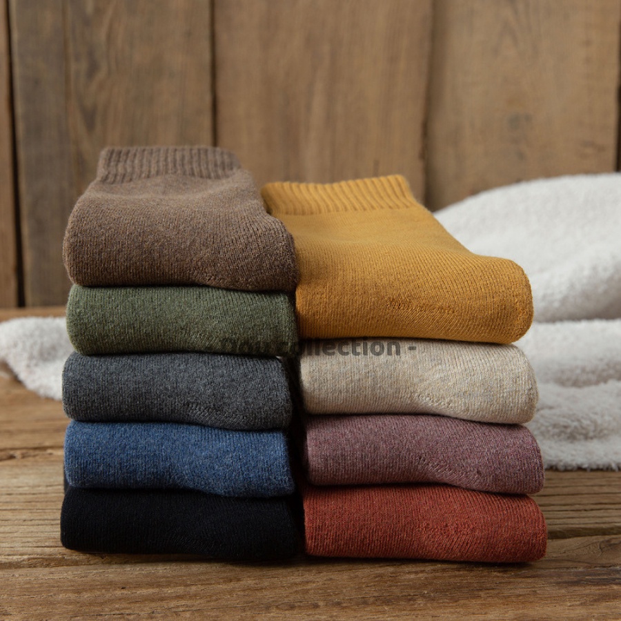 [Nowship2h] Vớ Tất Cotton Nam Nữ Cổ Cao Trơn Dày Phong Cách Nhật Bản Thời Trang Thu Đông - Mã TV030