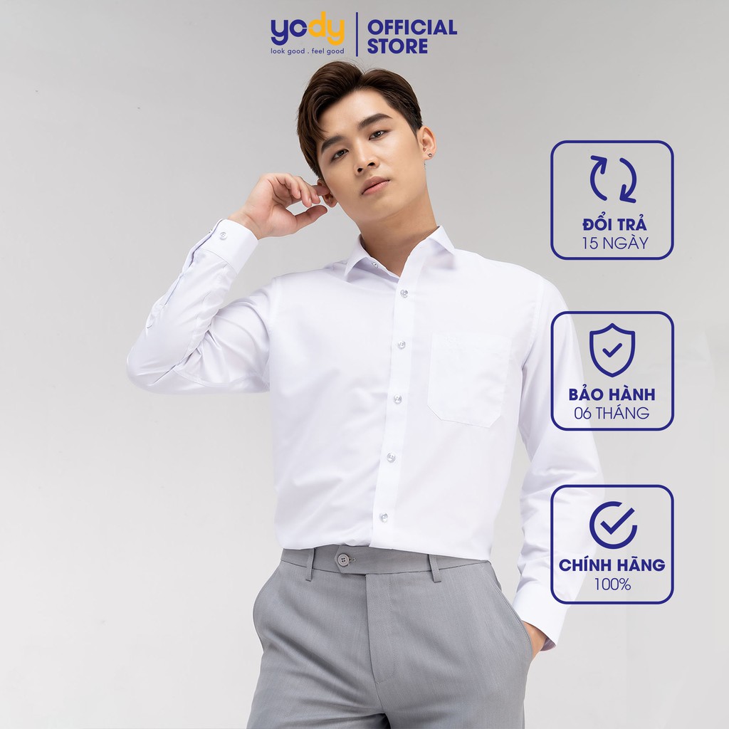 Áo sơ mi YODY Nam dài tay kiểu dáng classic có túi không nhăn SPM4003 | BigBuy360 - bigbuy360.vn