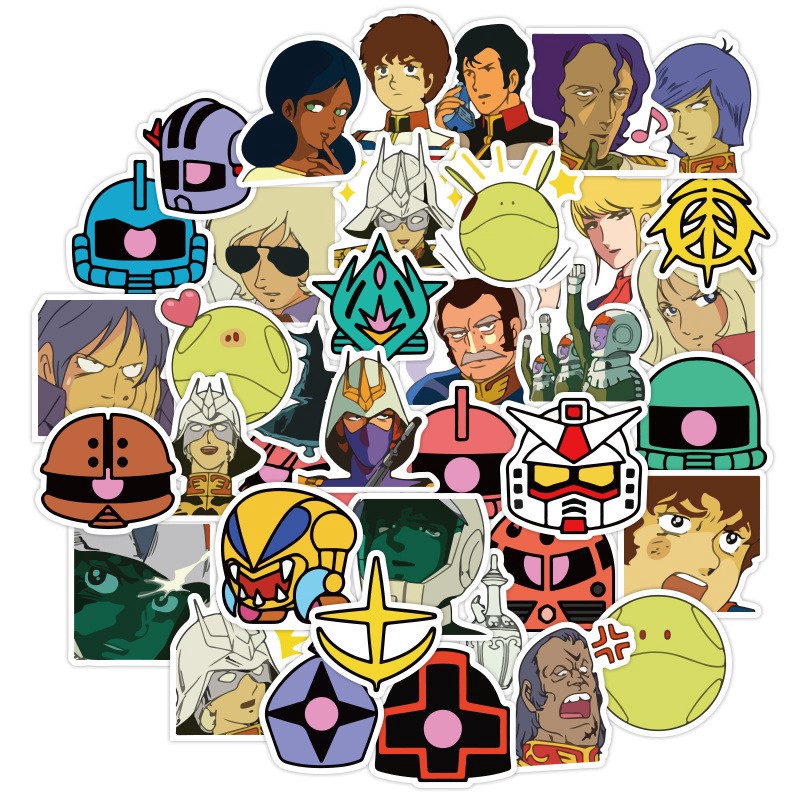 Set 40 miếng sticker dán trang trí chống thấm hình anime MOBILE SUIT GUNDAM