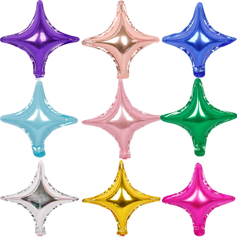 Bong Bóng Nhôm 10 Inch Hình Ngôi Sao Bốn Cánh Dùng Trang Trí Tiệc Cưới / Sinh Nhật