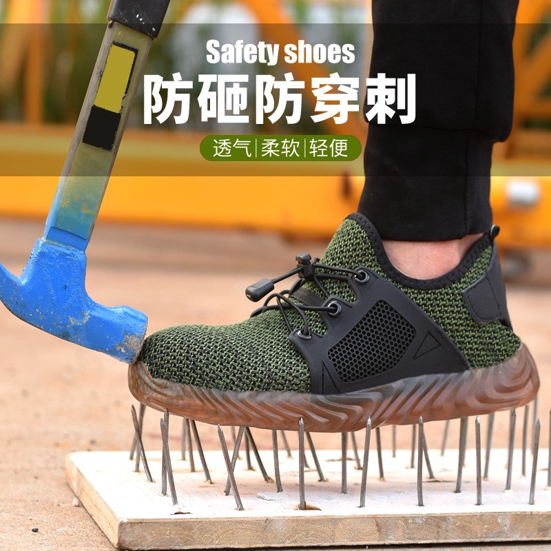 Giày thể thao thiết kế mũi bằng thép chống đạp đinh và va đập tiện dụng thoáng mát thích hợp cho đi bộ đường dài