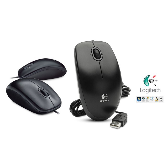 Chuột có dây Logitech B100 USB Chuyên văn phòng (HÀNG CHÍNH HÃNG TEM DIGIWORLD)