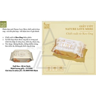 KHĂN GIẤY ƯỚT CAO CẤP NATURE LOVE MERE (BỊCH LỚN 70 TỜ)