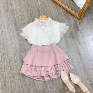 Áo sơ mi phối ren