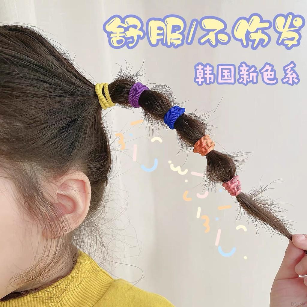 Set 50 Dây Buộc Tóc Co Giãn Màu Kẹo Ngọt Cho Bé