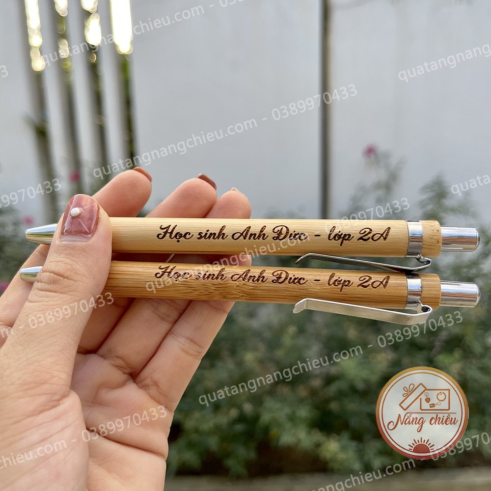 Bút bi, bút tre handmade khắc tên theo yêu cầu - Làm quà tặng độc lạ