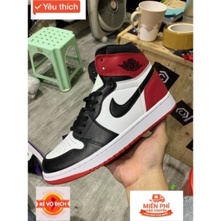 Video + ảnh thật > giày sneaker jordan 1 đỏ trắng