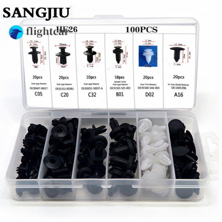 Set 100 Đinh Tán Phụ Tùng Cao Cấp Cho Xe Ô Tô toyota honda Perodua proton Myvi Viva Axia