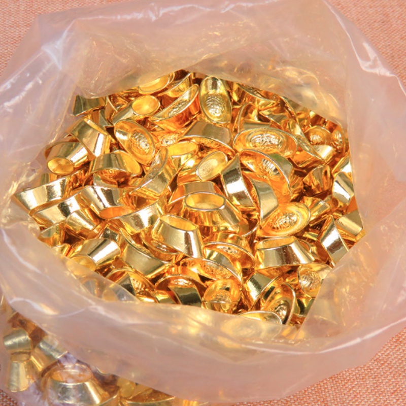 01 thỏi vàng Thần Tài kim loại size 20x10x7mm