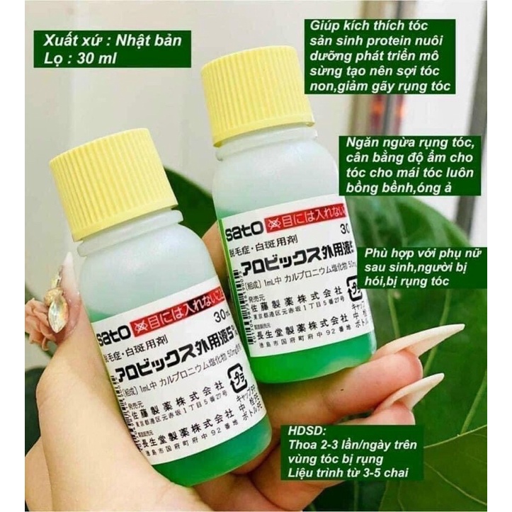Tinh chất kích thích mọc tóc thảo dược Sato Nhật Bản 30ml ,Tách Lẻ (1 Lọ) cam kết chính hãng