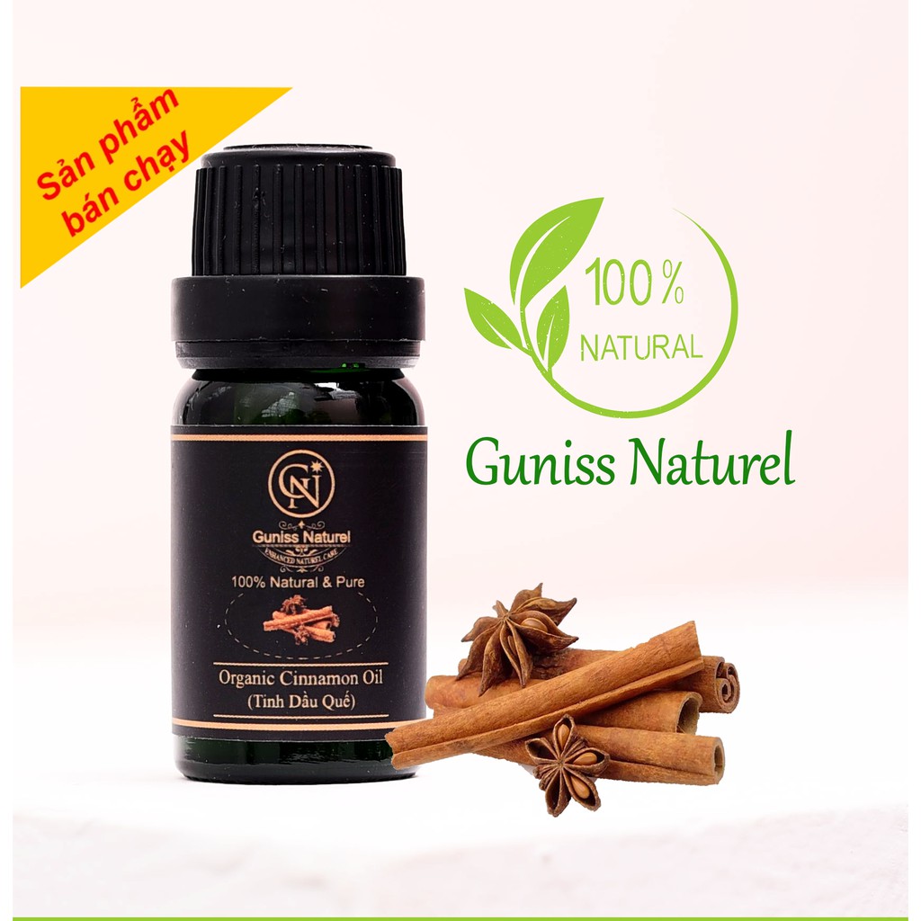 Tinh Dầu Quế Guniss 10ml, Treo Xe Ô Tô, Thơm Phòng | Thiên Nhiên, Nguyên Chất 100%, Có Kiểm Định COA.