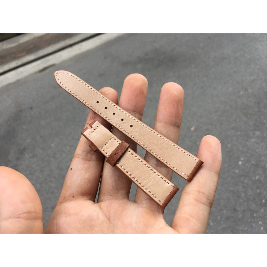 Dây Đồng Hồ Da Bò Màu Nâu Đỏ Cho Nữ Đủ Size - Dây Đồng Hồ DOHA