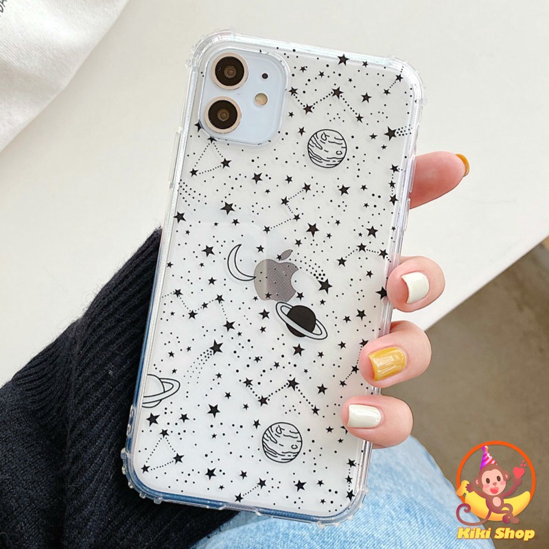 Planet Spaceship Phone Case for iPhone 12 11 Pro Max X Xs Max XR 8 7 Plus Lens Protector Clear Soft TPU Back Cover