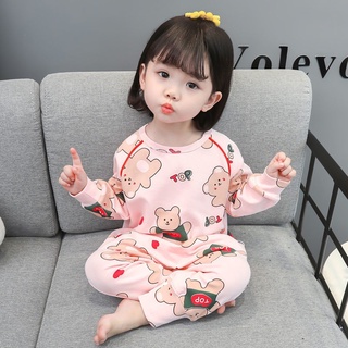 ✴✷Bộ đồ ngủ trẻ em một mảnh cotton tinh khiết, dịch vụ mặc nhà chống đá xuân thu của trẻ em, đồ bộ bé gái ba tuổi phiên