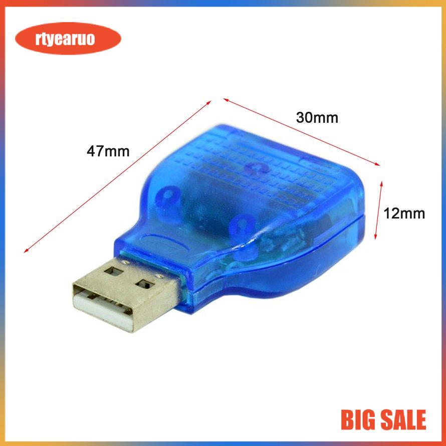 Đầu Chuyển Đổi Usb 2.0 A Male Sang 2 Cổng Ps2 Female