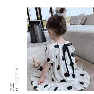 Váy babydoll chấm bi cho bé