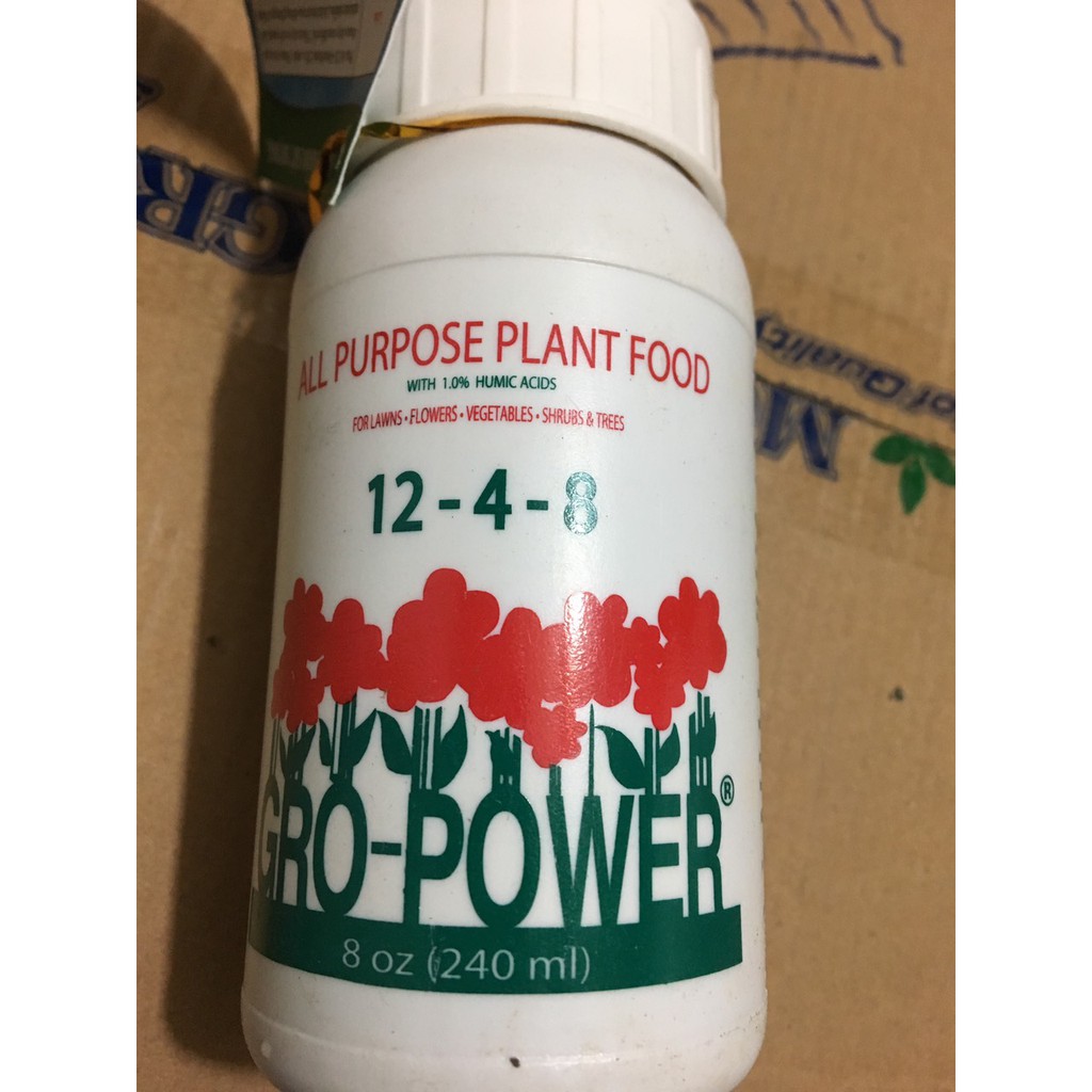 Phân Gro Power 12-4-8 nhập khẩu của Mỹ lọ 240ml