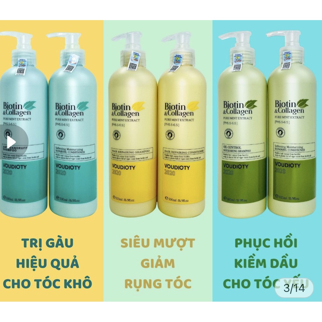 MẪU MỚI 2021 Bộ Gội Xả BIOTIN XANH LÁ 1000ml - Ngừa Gàu, Giảm Tóc Gãy Rụng, Phục Hồi Tóc Hư Tổn