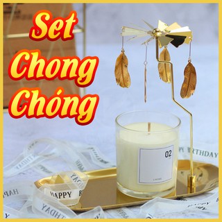 Phụ kiện nến thơm trang trí nến chong chóng xoay - Kèm khay