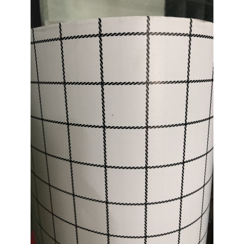 DECAL 1M PVC giấy dán tường khổ 45cm (có sẵn keo dán) – VUÔNG NHỎ TRẮNG KẺ ĐEN DT114 | BigBuy360 - bigbuy360.vn